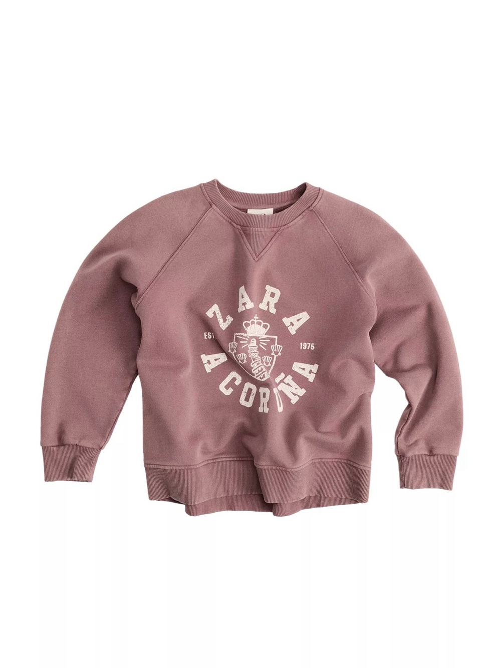 ZARA 50th Anniversary Dark Pink Washed Text Print Sweatshirt 6-14 Years Girls